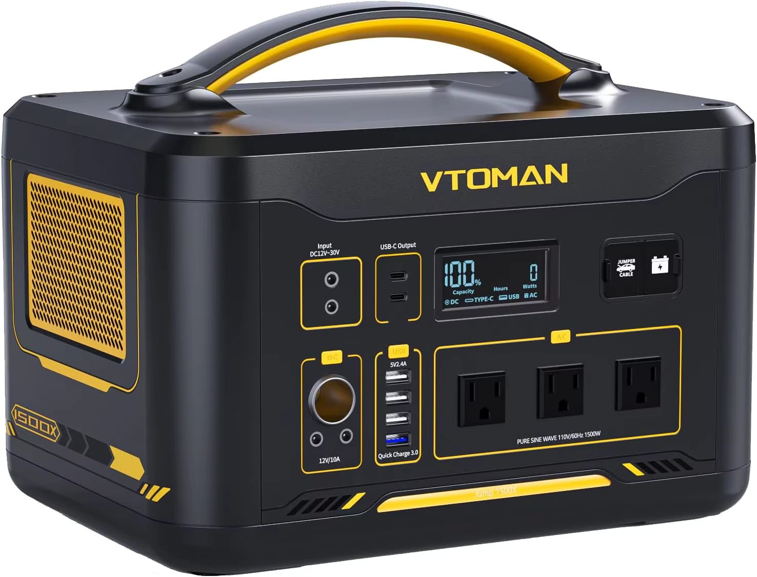 Portable Power Station 1500W (3000W Peak), 828Wh LiFePO4 (LFP) Battery Powered Generator with Expandable Capacity
