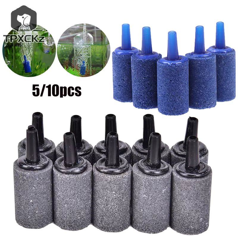 5/10Pcs Aquarium Cylinder Shape Air Stone Mineral Bubbles Release Fish Tank Punp Airstone Aeration Aerator Accessories