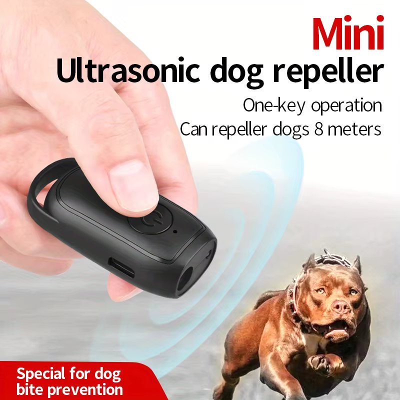 lmzoe mini Ultrasonic Dog Repeller Long Distance Training USB Rechargeable Dog Drive Device with LED Outdoor Defense Anti Barkin