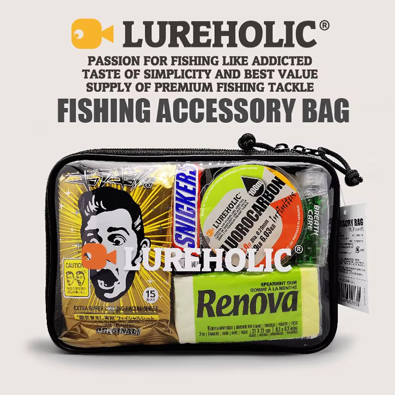LUREHOLIC Lure Fishing Accessory Bag Waterproof Storage Bag Fishing gears High Quality Thickened Transparent Pvc