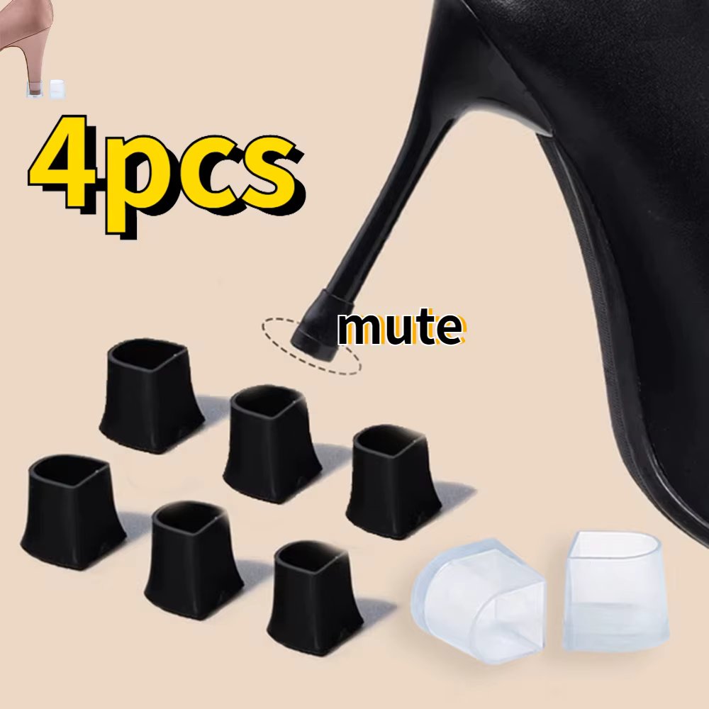 4Pcs/2Pair Silicone Heel Protectors Stoppers Latin Stiletto Dancing Covers Antislip High Heeler Bridal Wedding Shoes Accessories