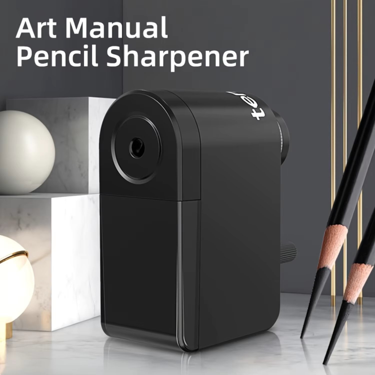 Adjustable Manual Pencil Sharpener with Automatic Lead Feed - Ideal for Pencils 0.28-0.31inch