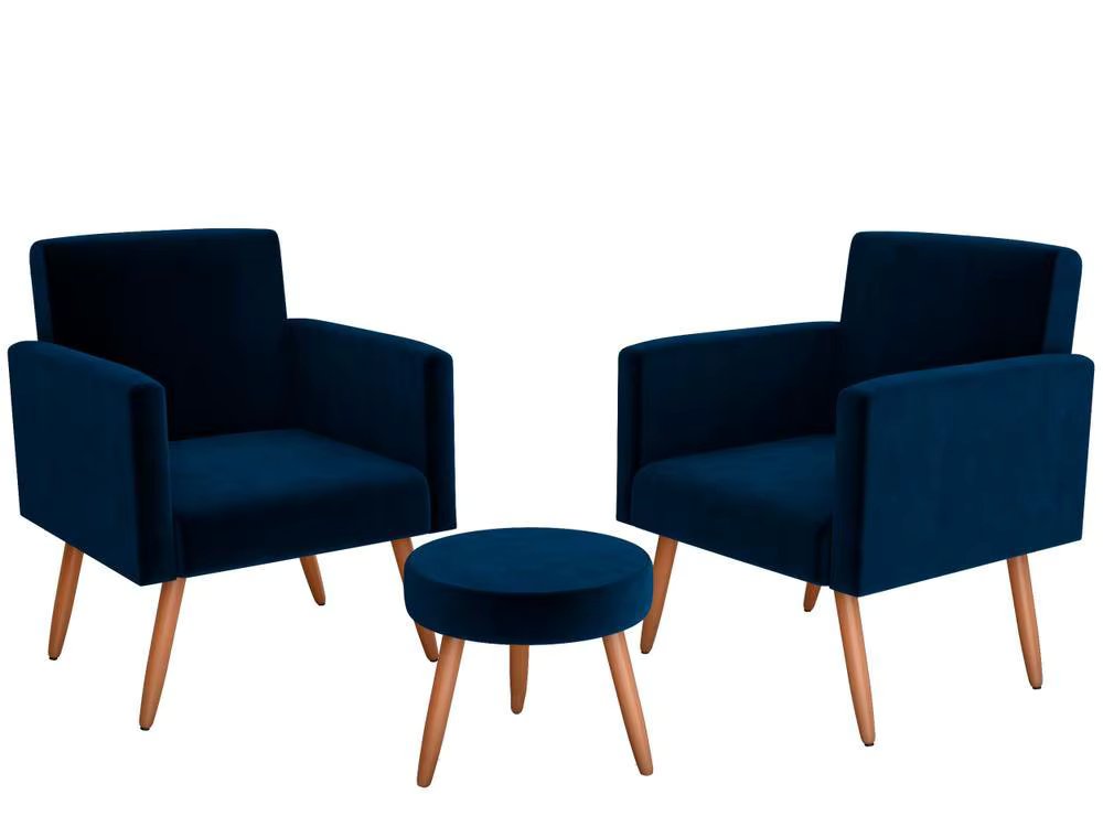 Armchairs Kit with Puff Modern Matrix Dallas