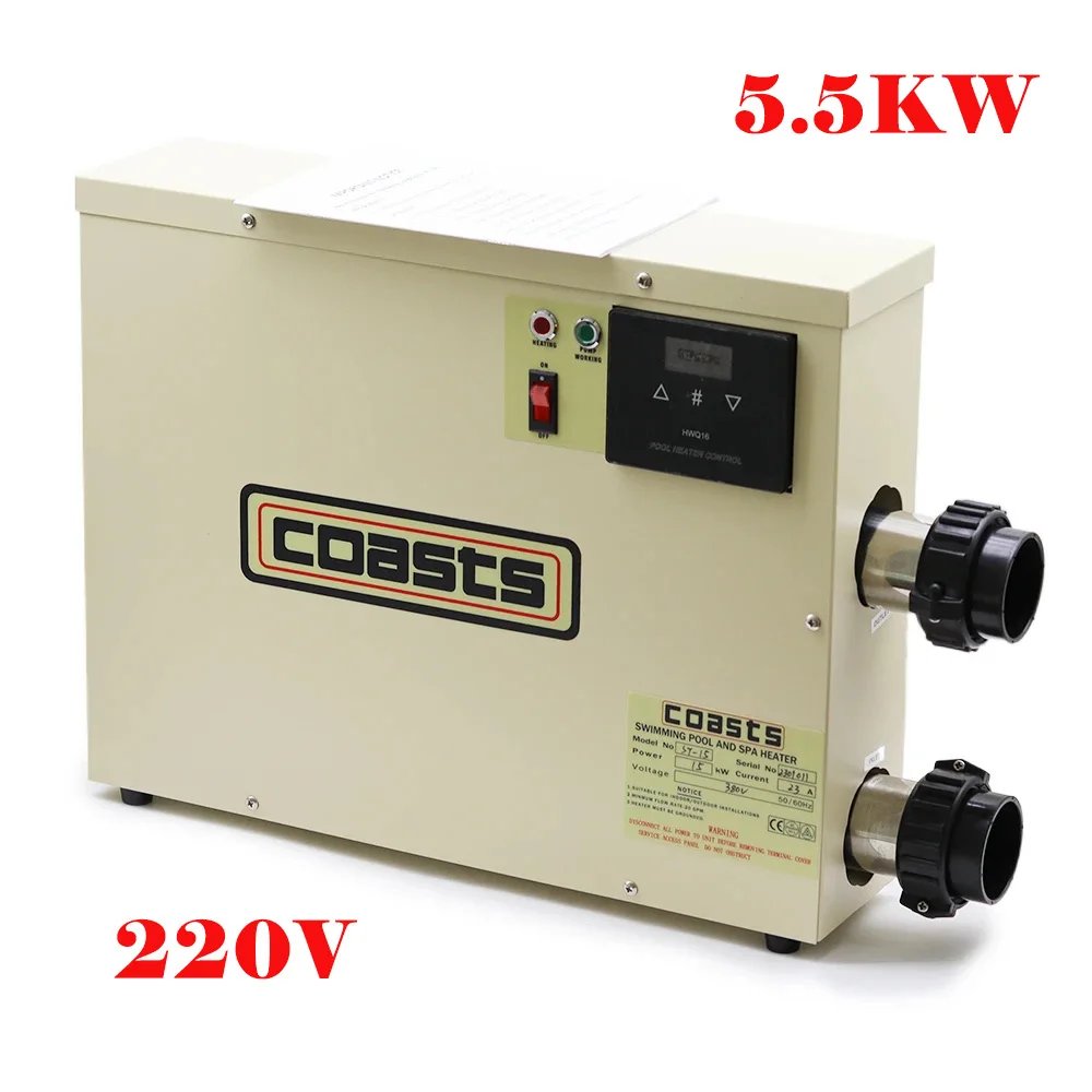 5.5KW 7.5KW 9KW 11KW Water Heater for Swimming Pool & bathtube Thermostat 220v/380v Brand New