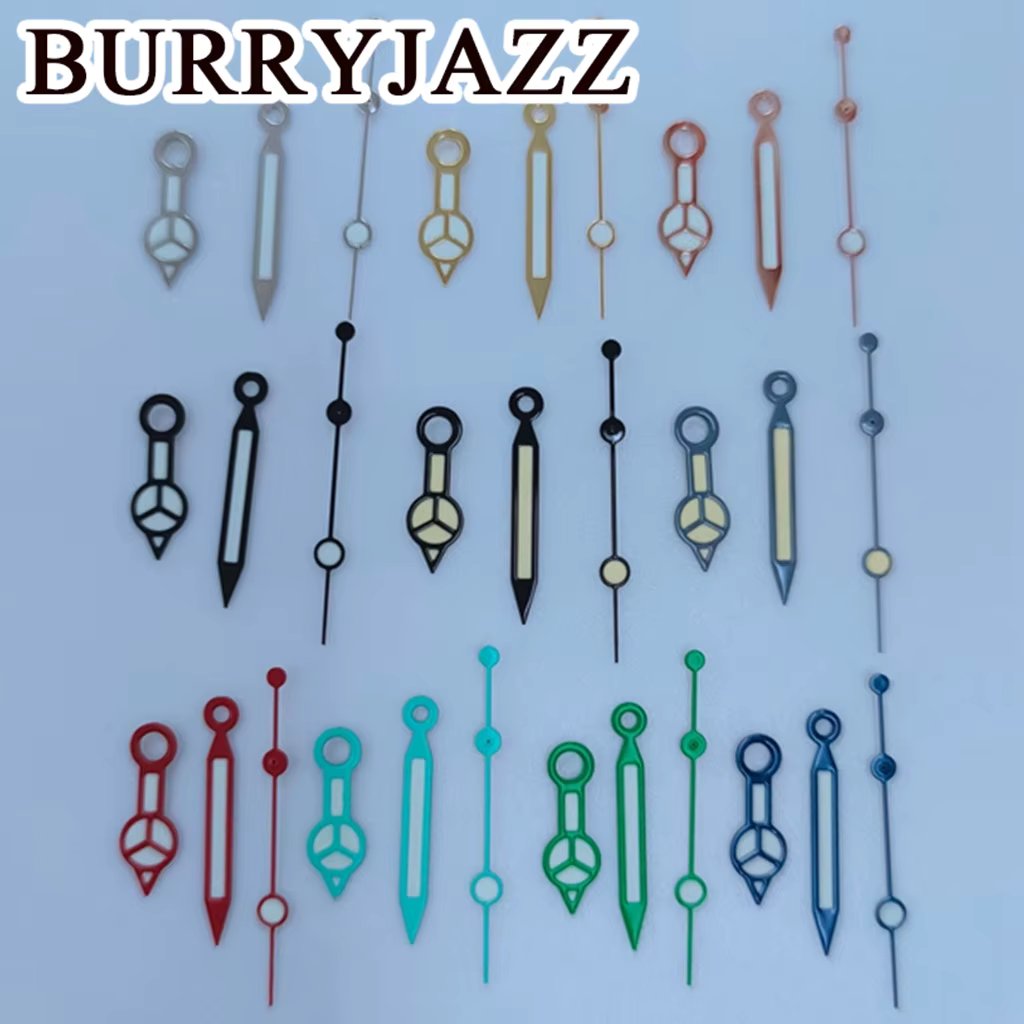 BURRYJAZZ NH35 NH36 NH38 7S26 7S36 4R35 4R36 Watch Hands Black Blue Silver Rose Gold Gold Red Green Hands Green Luminous