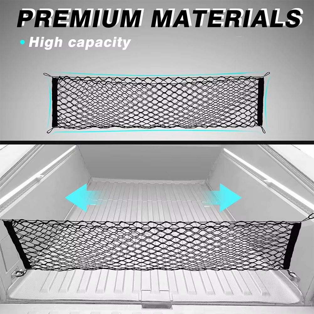 110cm Car Trunk Net Adjustable Elastic Rear Cargo Mesh Organizer with Hooks Universal Auto Accessories for Car SUV Truck Van