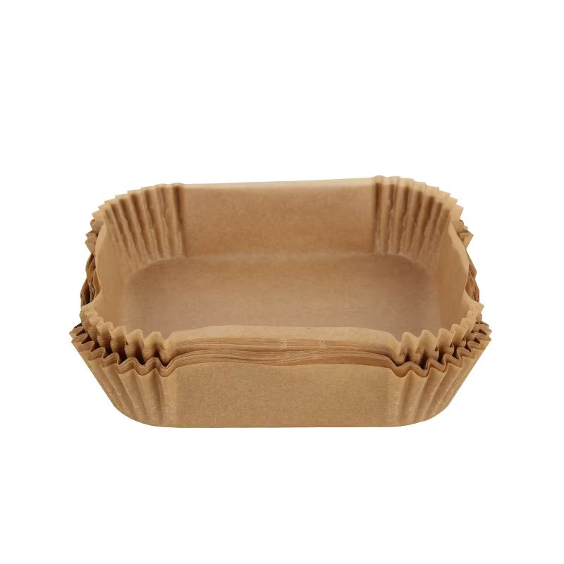 50Pcs Disposable Air Fryer Paper Oil Absorbing And Anti Oil Paper Tray Non Stick Baking Pad Large Toughness Square