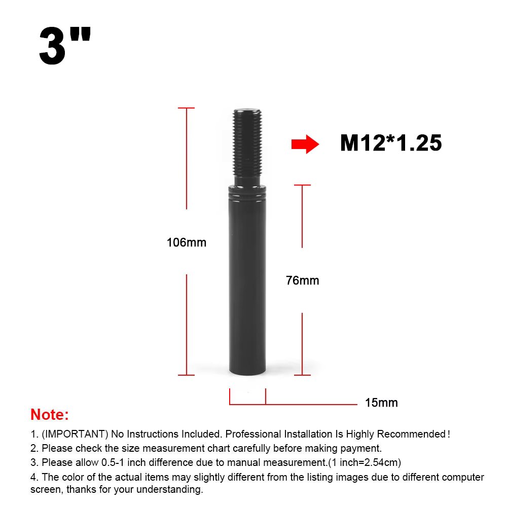 3inch and M12X1.25