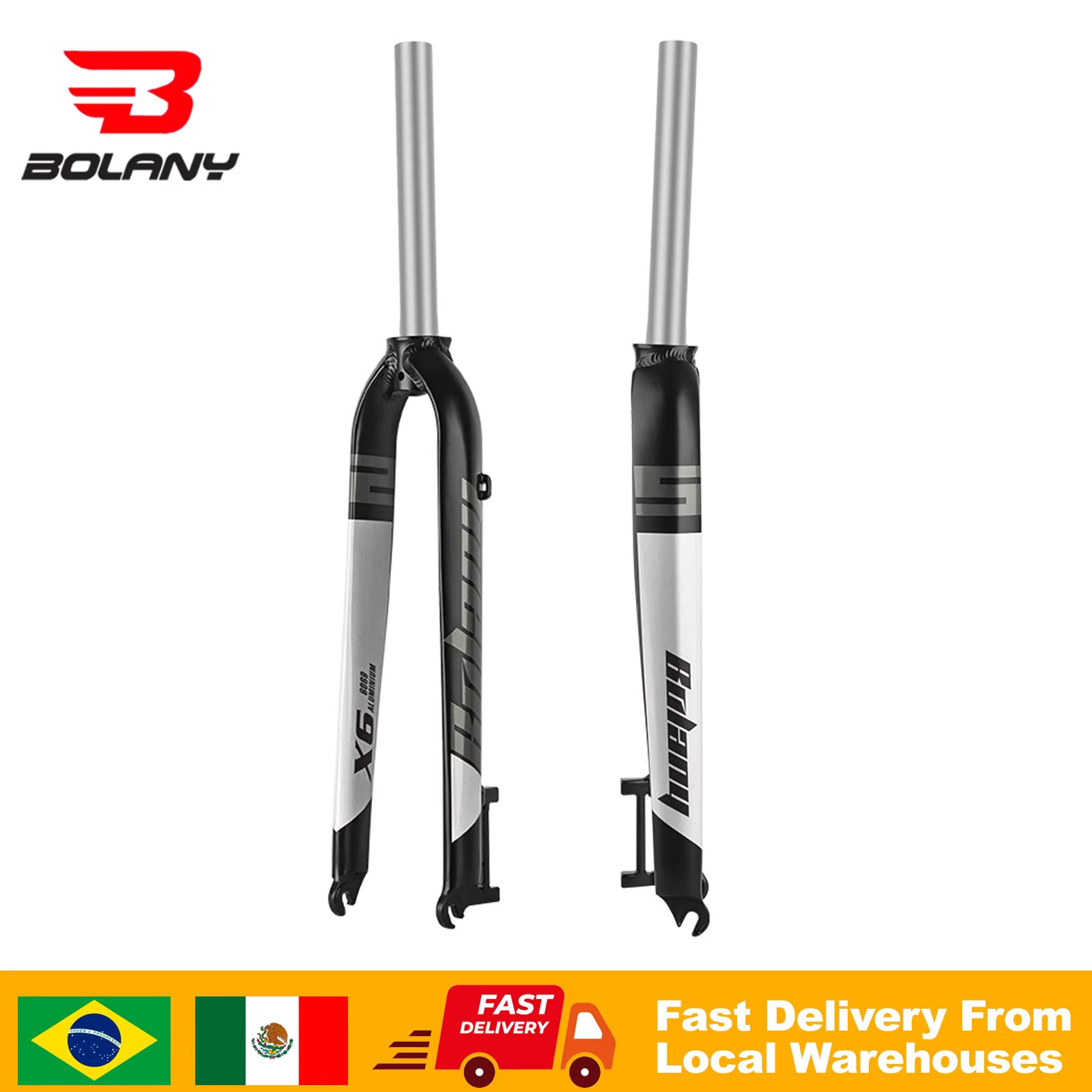 BOLANY Bike Rigid Fork 26/27.5/29inch Disc Brake 28.6mm Mountain Fork Matte Lightweight MTB Bicycle Fork Mexico Brazil Warehouse