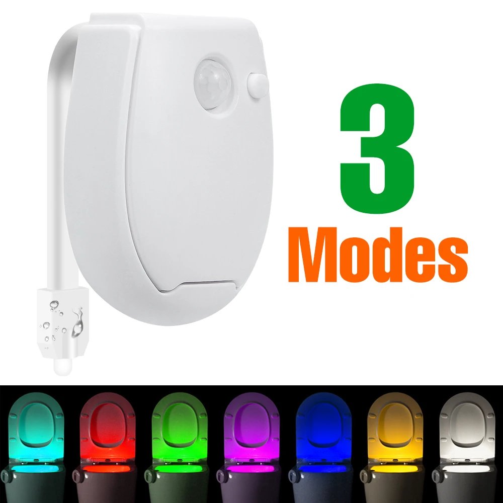 Smart PIR Motion Sensor Night Light Toilet Light Waterproof Toilet Seat For Toilet Bowl Backlight WC Lighting LED Luminaria Lamp