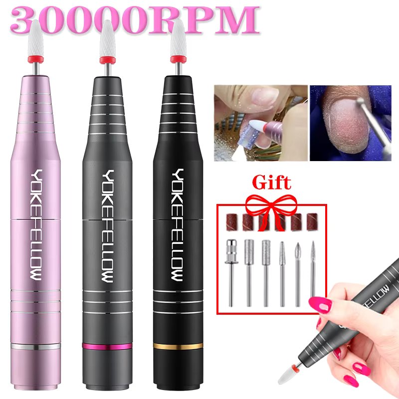 30000RPM USB Nail Drill Machine For Acrylic Nail Gel Polish Milling Smoothing Calluses Manicure Machine Nail Art Salon Equipment