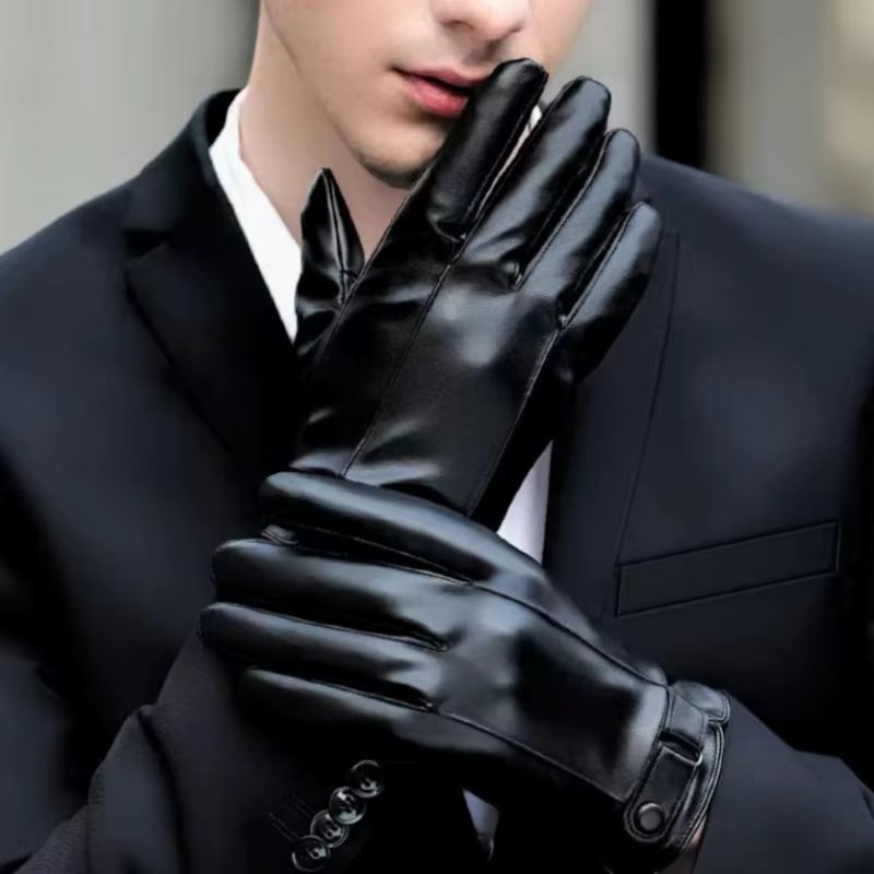 Winter Gloves for Men Genuine Leather Warm Touchscreen Gloves Outdoor Cycling Real Sheepskin Warm Driving Motorcycle Gloves