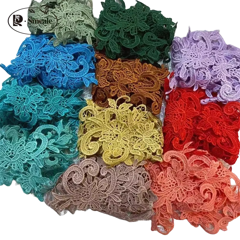 European Style Hand Sewn Water-soluble Lace Embroidery Wedding Dresses, Image  Applique, Handmade DIY Lace Clothing Accessories