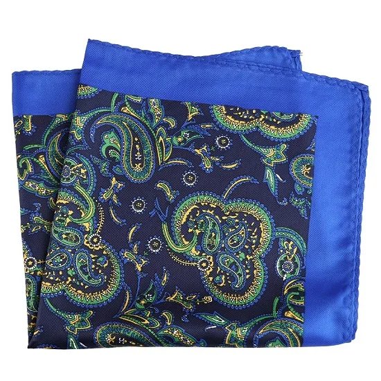 Tailor Smith Luxury 33X33 cm Large Handkerchief Paisley Floral Polka Dot Pocket Squares Microfiber Screen Printing Men Hankies