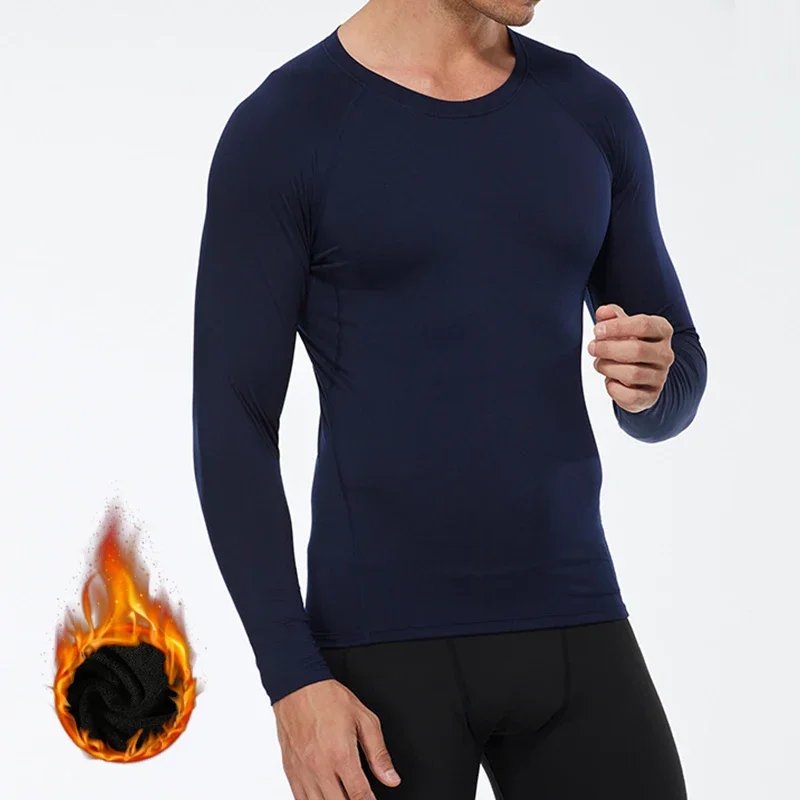 Men Winter Thermal Shirt Thermal Underwear Top Man Fleece Inner Wear Thermo Long Johns Warm Nightwear Thermal Clothes Sleepwear