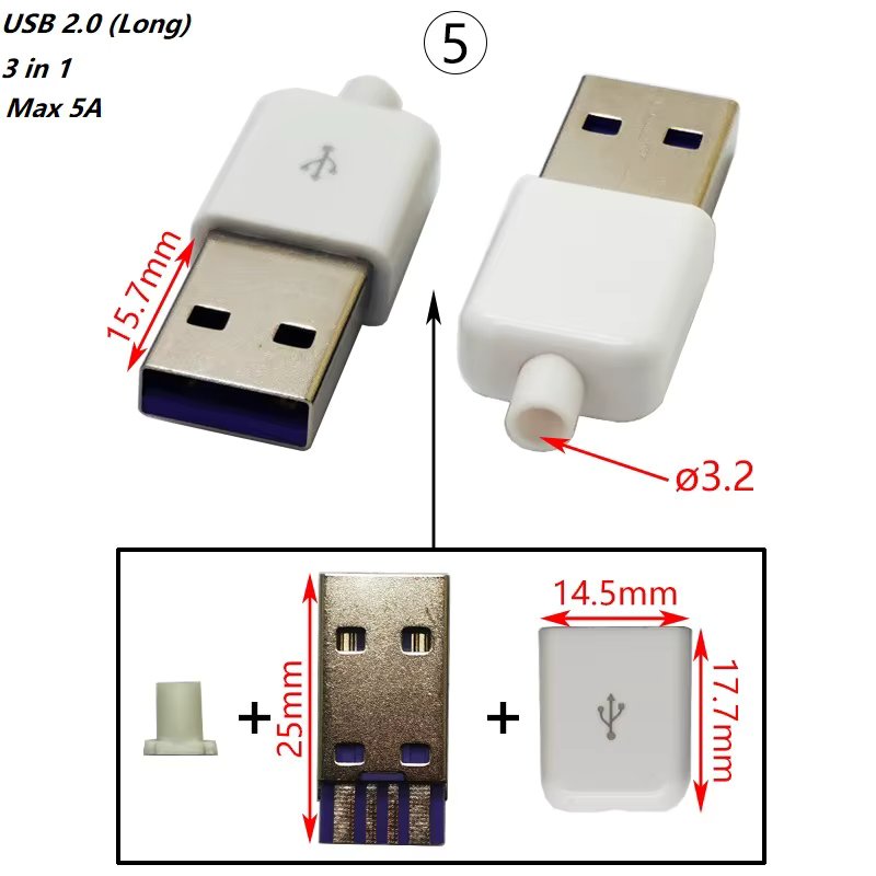 USB 2.0 3in1 W Long
