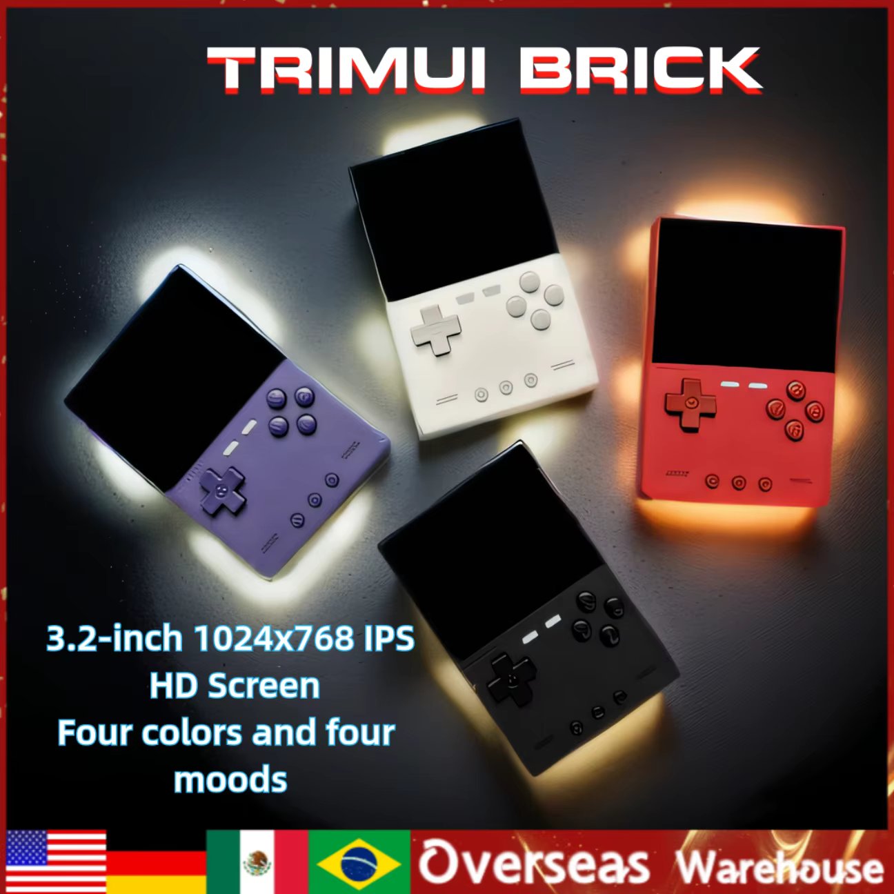 Trimui Brick Retro Game Console Vertical Edition Open Source Palm Console Portable Lightweight Back Gift Handheld Game Console