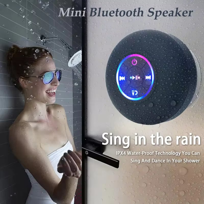 Portable Wireless Bluetooth Speaker IPX4 Waterproof Loudspeaker Long lasting Mini Stereo LED Sound Box With Powerful Suction2025