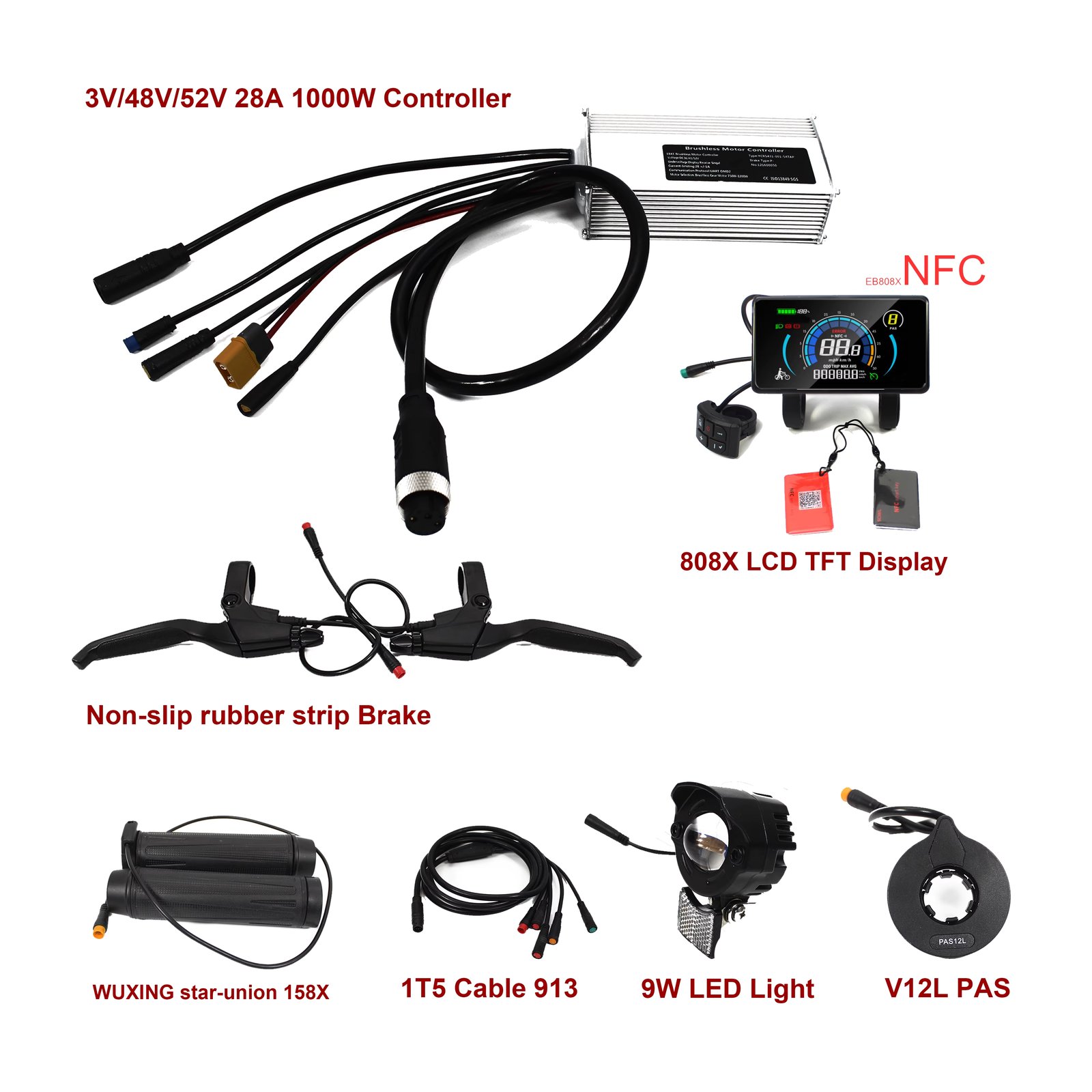 EBKE Electric Bike Ebike Controller 28A 48V 52V 750W 1000W Compatible For BAFANG G062 HUB Motor TFT SW900 or 808X NFCDisplay