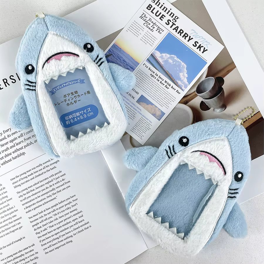 Shark plush card sleeve photo storage star small card decoration creative doll identity card collection packaging couple gifts