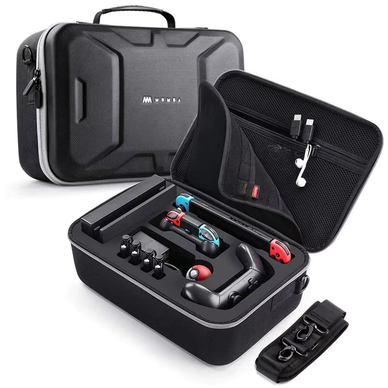 Mumba Deluxe Carrying Case For Nintendo Switch, Large Capacity Travel Storage Pouch For Switch Console & Accessories (Black)