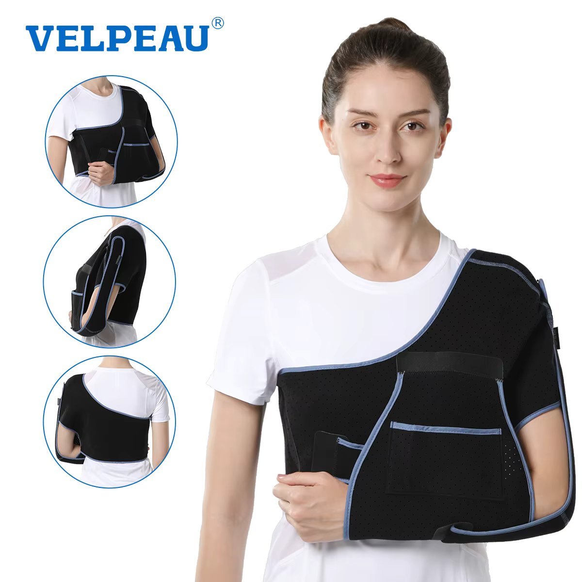 VELPEAU Shoulder Support Brace for Rotator Cuff Break and Shoulder Arthritis Arm Sling Immobilizer Breathable for Sleeping
