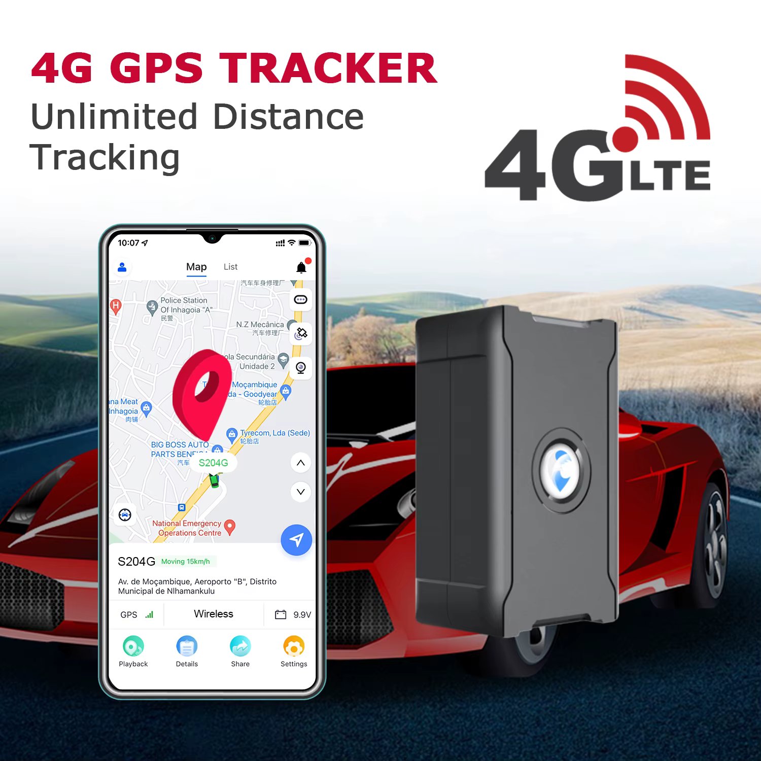 Portable Auto Tracker 6000mAh Big Battery Long Last Vehicle Locator Motorcycle Car Security Protection with iOS Android APP