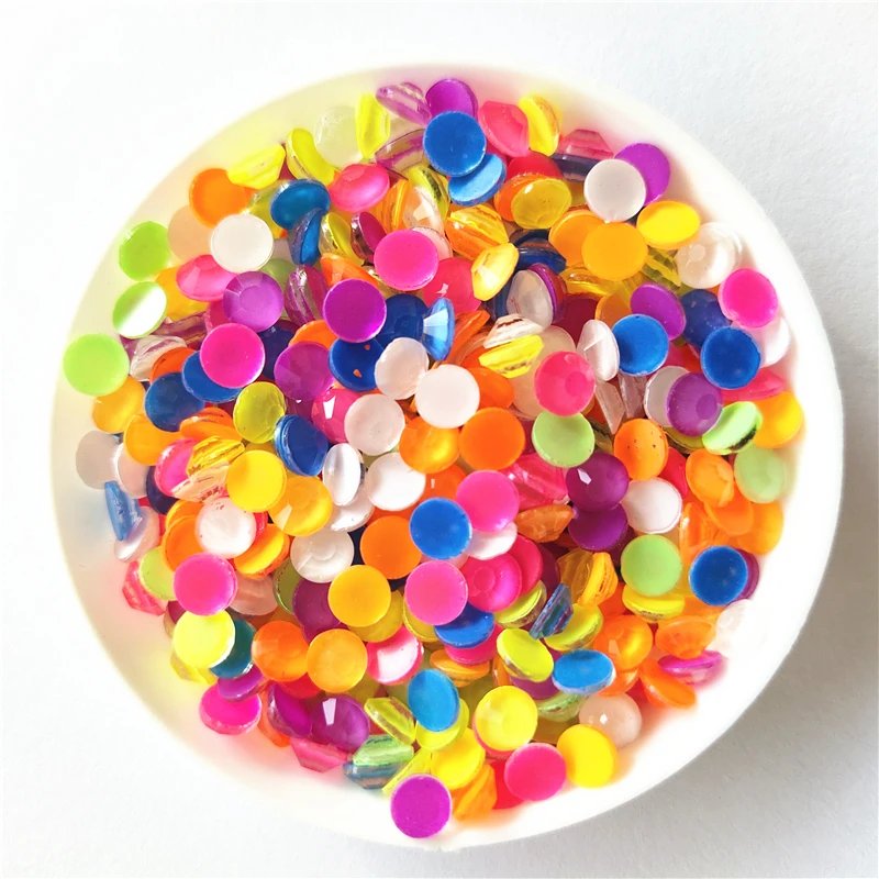 All Size Glass Noctilucent Fluorescence Crystal Neon Non Hot Fix Rhinestones FlatBack Strass Fabric Garment Nail Art Decorations