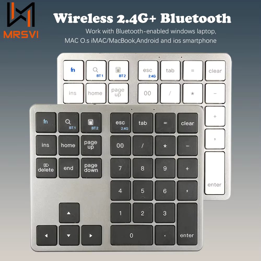 2.4G Wireless Bluetooth Number Pad Ultra-thin Remote Connection Numpad Numeric Keypad for IOS Android Window Digital Keyboard