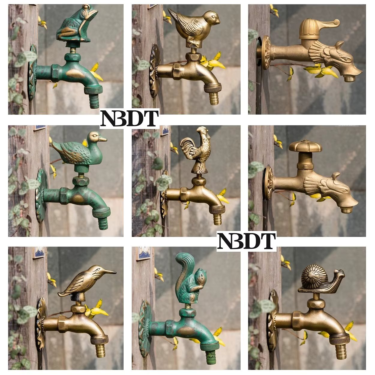 1Piece Decorative Solid Brass G1/2" Outdoor Garden Faucet Animal Handle Hanging Hook