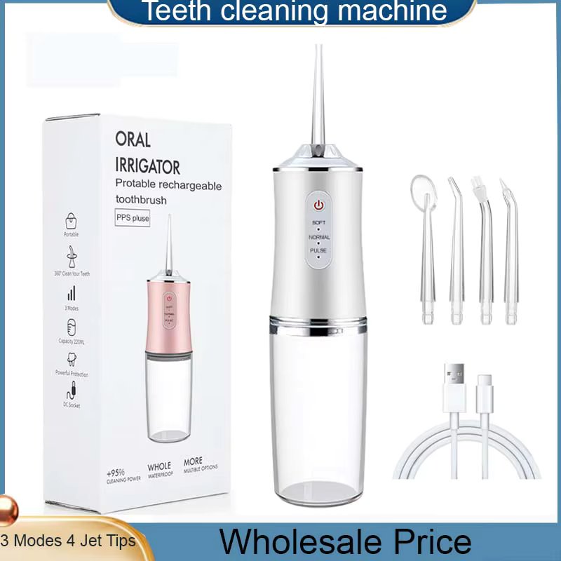Portable Oral Irrigator USB Fast Rechargeable Mouth Washing Machin For Family Travel 3 Modes 4 Jet Tips Teeth cleaning machine
