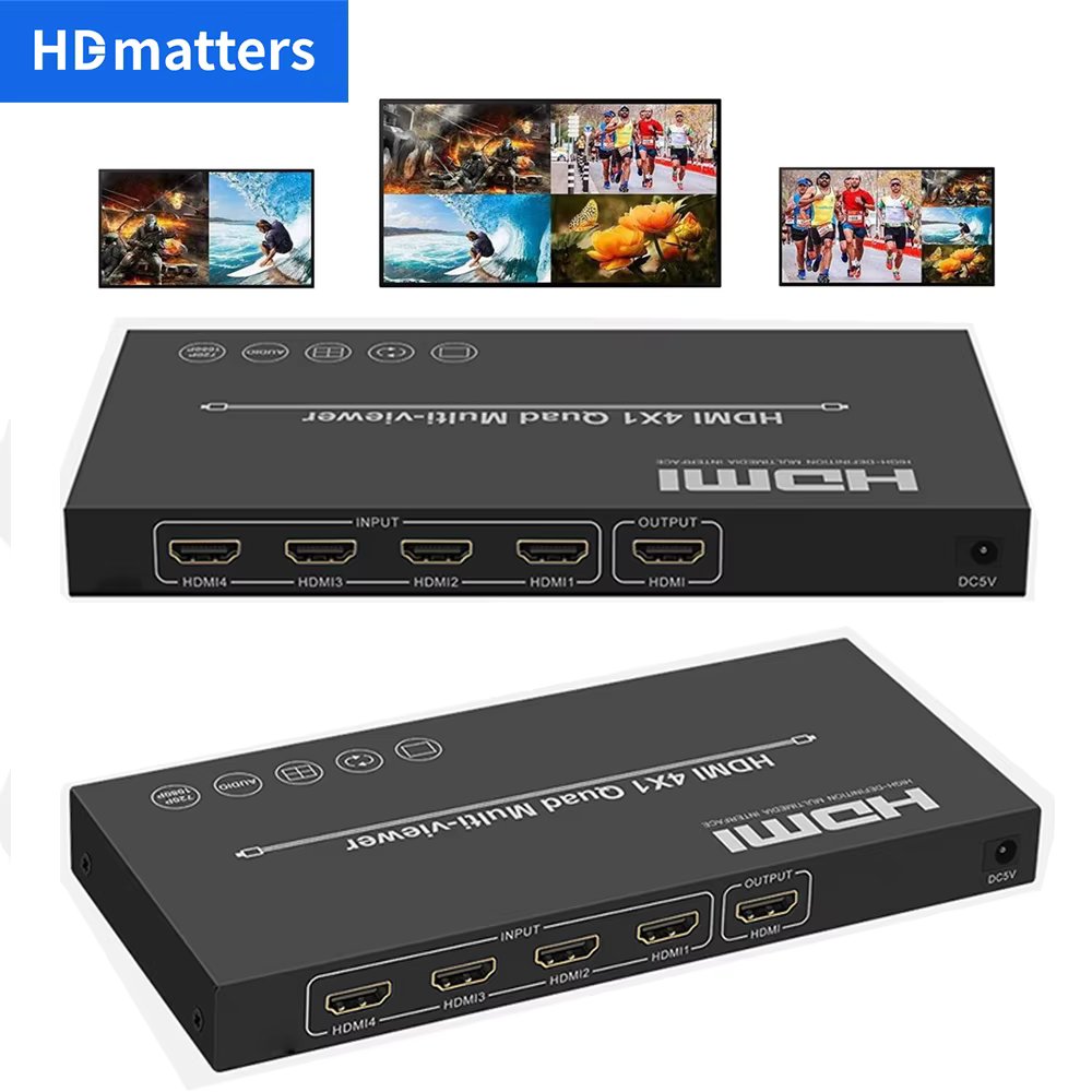 4x1 hdmi multi-viewer 4K 4 input HDMI multiviewer hdmi 4x1 quad multi-viewer screen splitter HDMI seamless Switch Viewer box