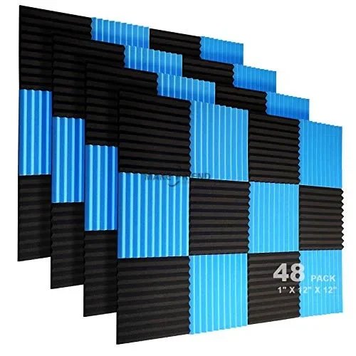 48 Pcs 30x30x2.5cm Acoustic Foam Panel Studio Soundproofing Wedge Sound Proof Wall Panels Acoust Insulation Treatment Soundproof