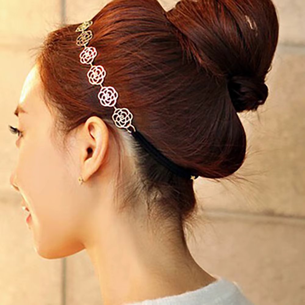 Women Bride Flower Headband Bohemian Rose hair band Crown Hairband headwear Elastic Beach Hair Accessories 1pcs/FD55