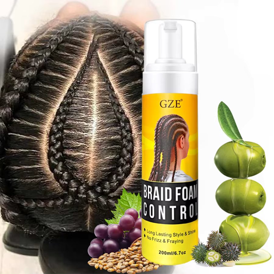 GZE Shining and Conditioning Extra Hold Braid, Loc, Twist Foam, Tames Frizz & Edges, 4C Hair  Petrolatum Braid Shaping Styling