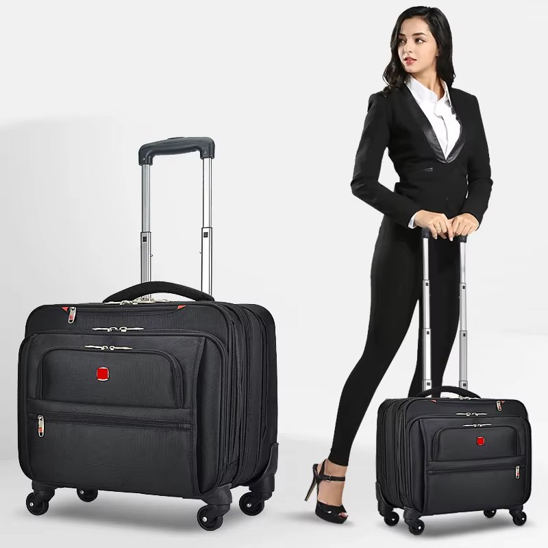 Multi-function Oxford cloth trolley suitcase box 18-inch computer business travel rolling luggage universal wheel trolley case