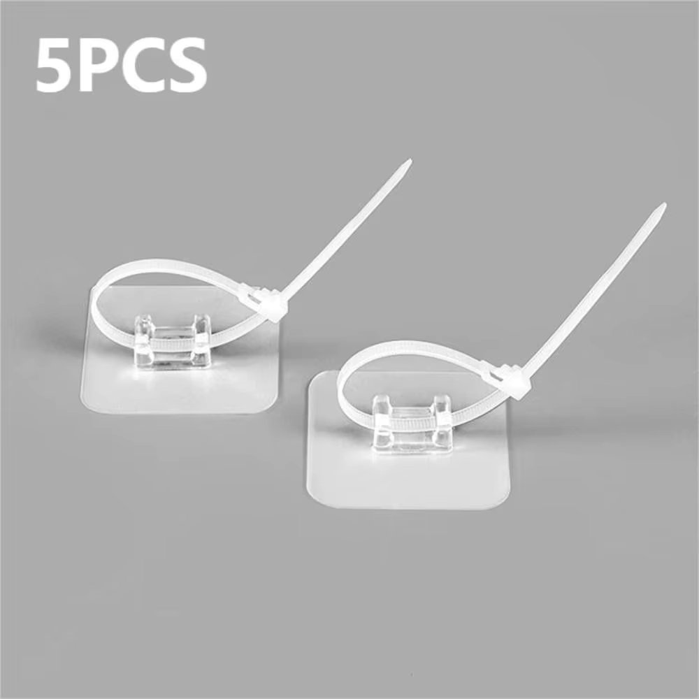 5PCS Wall-Mounted Curtain Rod Bracket Strong Self-adhesive ABS Transparent Seamless Hook Nail-Free Adjustable Holder