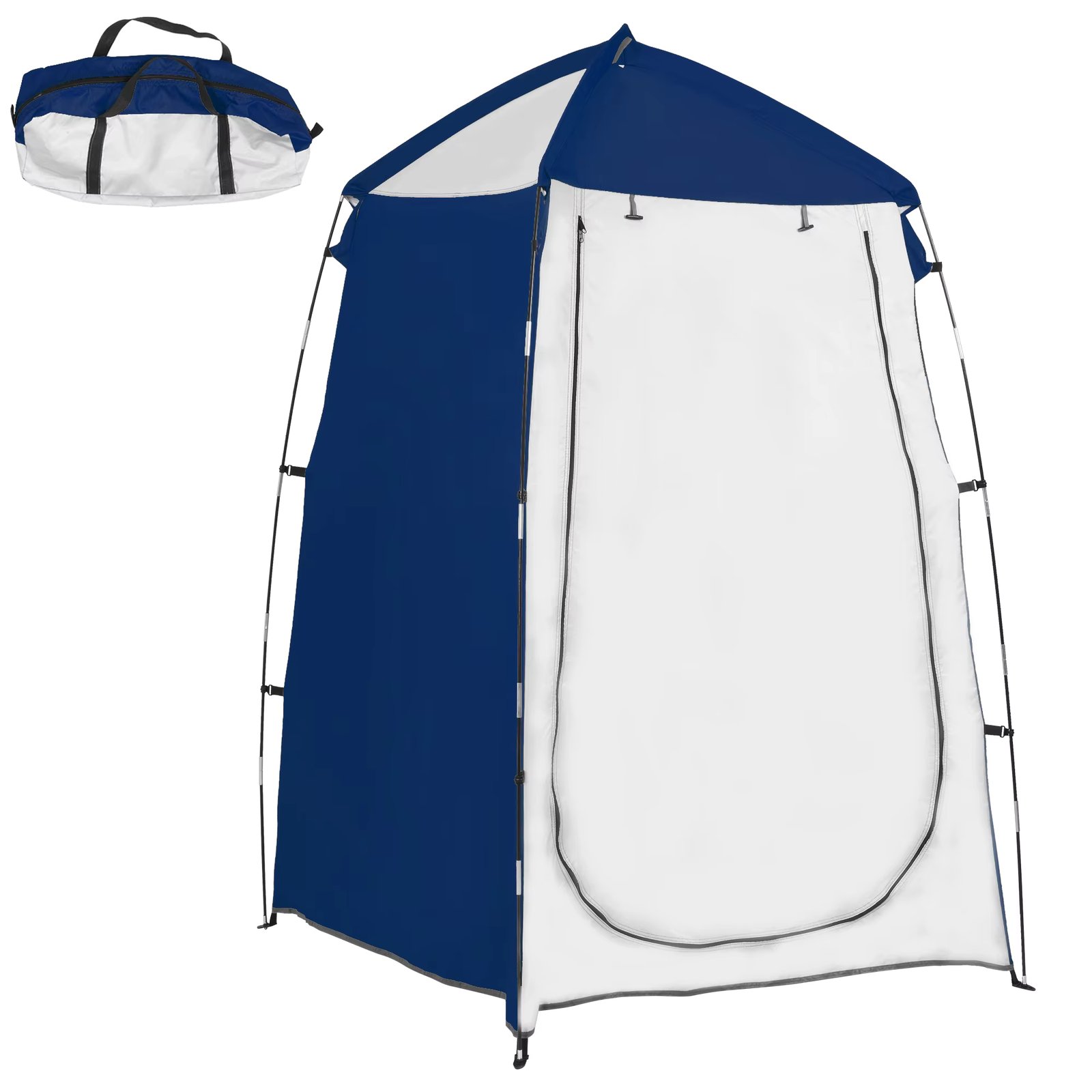 Outsunny portable Camping shower tent UV25 + privacy tent Instant Tent for bathroom changing room toilet with window pocket and carry bag 123x121x198 cm blue