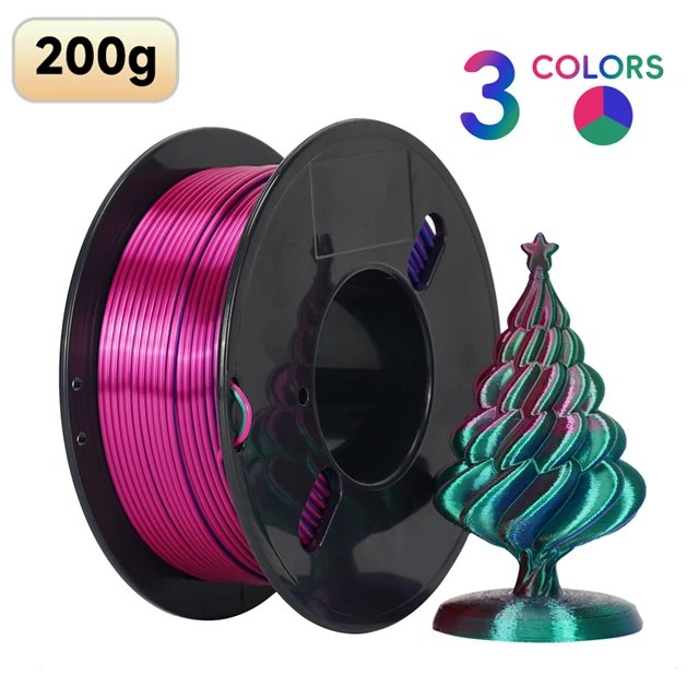 200g PLA 3d Printer Filament Silk PLA Tricolor Multicolor Silk High Quality for 3D Printer Pen FDM 3D Printers