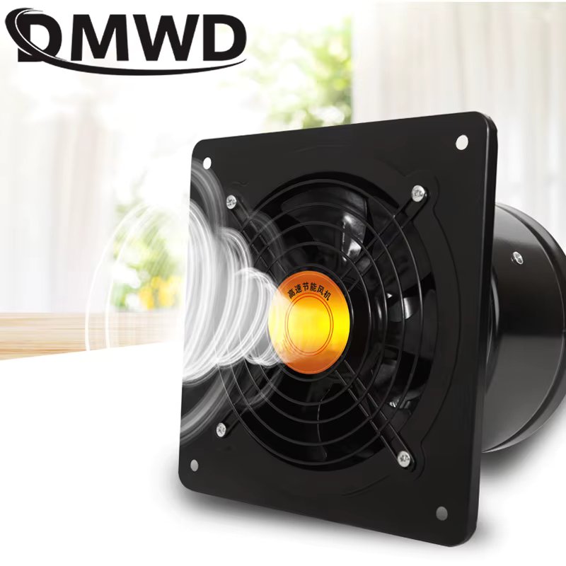 110V/220V 7 Inch Kitchen Toilet Exhaust Fan Ventilator 7" Window Bathroom Hanging Wall Duct Air Blower Metal Pipe Exhauster 50W