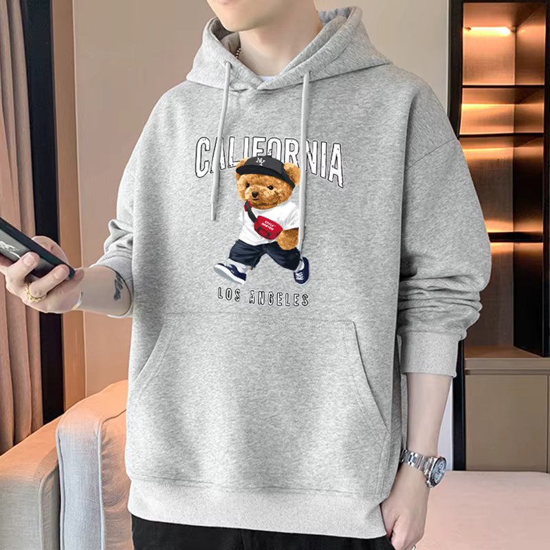 Trend Face Men Casual Hoodies Bare-print Loose-over-fit Trend Fashion Man-to-Man autumn Winter Essential Ttem TS3084