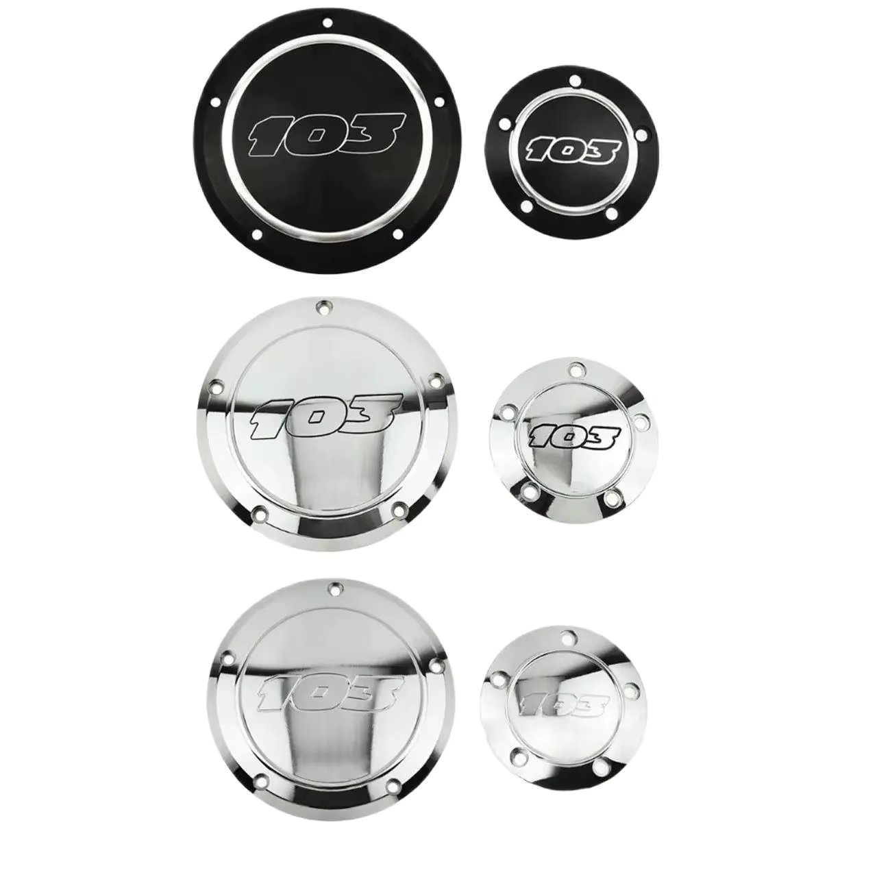 Motorcycle 103 Derby Cover Timer Timing Cover 2pcs Aluminum For Harley Dyna 1999-2017 FLSTF Fat Boy 2001-2013 Softail Touring