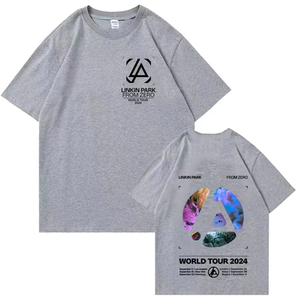 Fashion Official Men's Linkin-Park From Zero World Tour T-Shirt Unisex Harajuku O-Neck Short Sleeve Pop Music Shirt Fan Gift