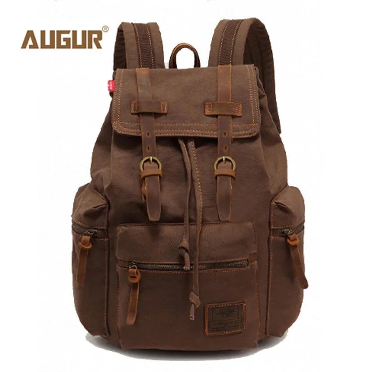 AUGUR New fashion men's backpack vintage canvas backpack school bag men's travel bags large capacity travel laptop retro bag