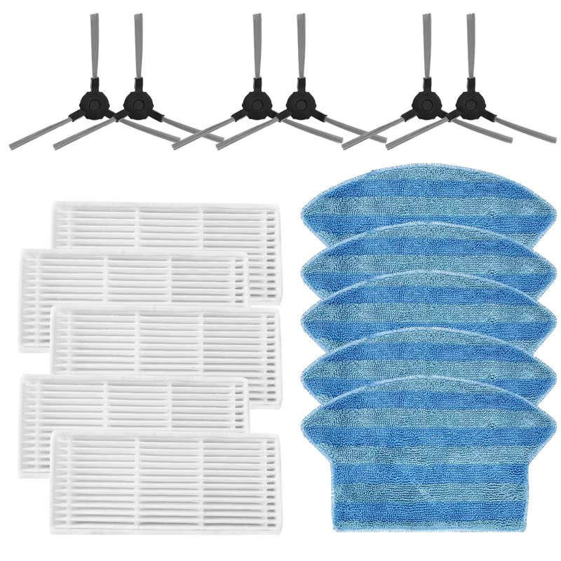 Vacuum Cleaner Side Brush Hepa Filter Mop Cloth for Midea VCR03 Robot Vacuum Cleaner Parts Brush Filter Cleaning Mop Accessories
