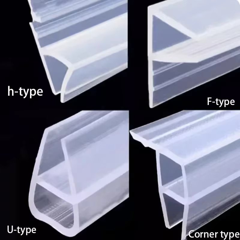 2Meter Widened F/h shape silicone rubber Frameless shower room door window glass seal strip weatherstrip for 6/8/10/12mm glass