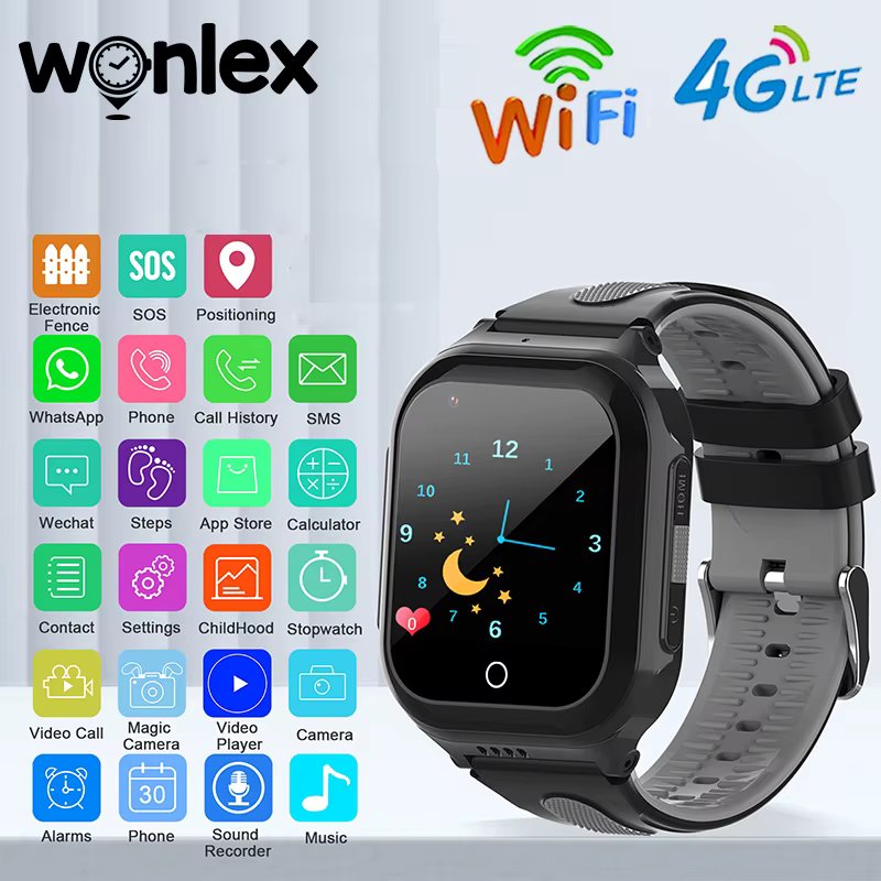 Wonlex Kids Smart Watch 4G GPS WIFI location Tracker SOS Video Call KT24S Children's smartwatch IP67 Waterproof smart baby watch