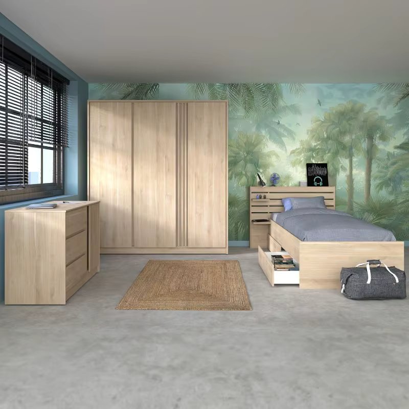 Modern Style Japanese Oak Color Eik Full Youth Room