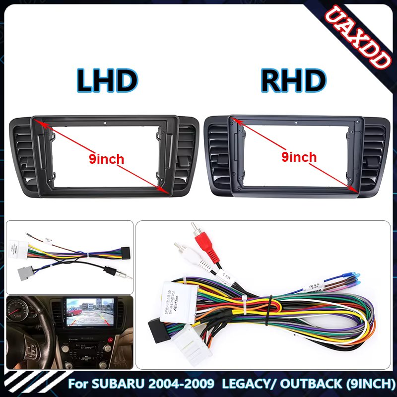 For SUBARU 2004-2009 LEGACY OUTBACK 9INCH Car Radio Android DVD Stereo audio screen multimedia video player cables Harness frame
