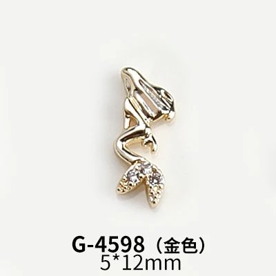 3PCS Exquisite Ocean Style Pearl Diamonds Inlaid Shell Mermaid Starfish Pendant Alloy Nail Art Rhinestones Jewel Manicure Charms